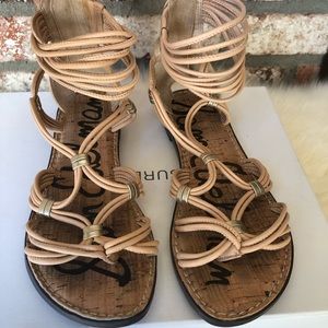 Sam Edelman Gianni Sandal Natural Gold Leather